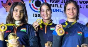 वित्त मंत्री श्री ओपी चौधरी ने ISSF वर्ल्ड कप में पदक विजेता ईशा सिंह और मनु भाकर को दी बधाई