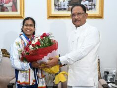 राष्ट्रमंडल खेलों की रजत पदक विजेता ज्ञानेश्वरी यादव का मुख्यमंत्री निवास में भव्य स्वागत