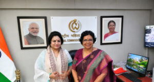 राष्ट्रीय महिला आयोग की अध्यक्ष श्रीमती विजया रहाटकर से राज्य महिला आयोग की अध्यक्ष डॉ. ममता साहू ने की सौजन्य भेंट