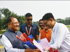रायगढ़ पहुंचने पर मुख्यमंत्री श्री विष्णुदेव साय का हुआ भव्य स्वागत